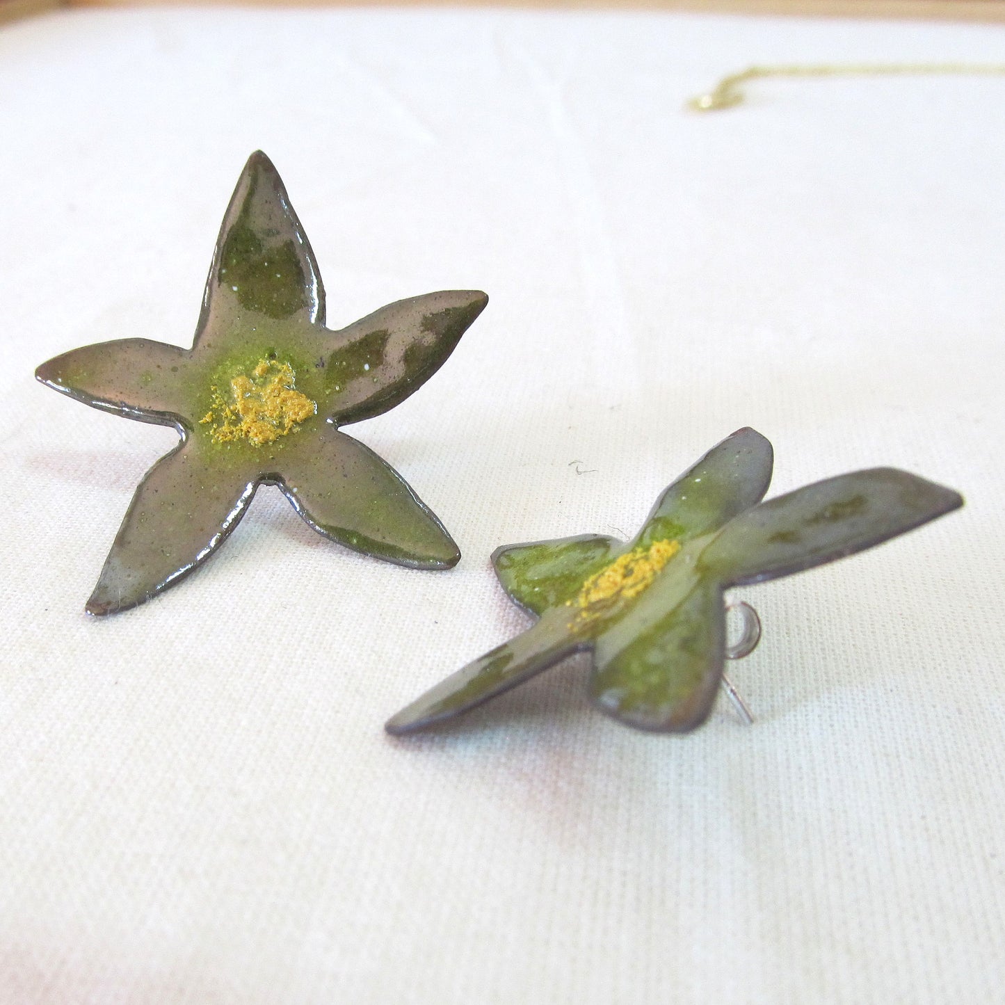 Enamel Flower Earrings